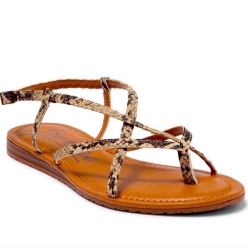 NEW Zodiac Yovanna Slingback Strappy Sandals Boho Flat Thongs Tan Brown Size 9.5 - Picture 10 of 12